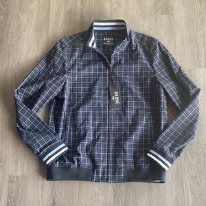 Rhone Dune Golf Jacket Men's Navy Checkered Bomber BWT!